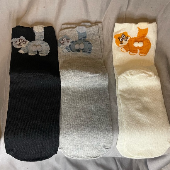 NEW Funny Cat Socks 3 Pair - Picture 2 of 6